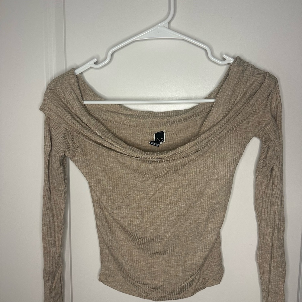 Windsor Off-Shoulder Top in Beige